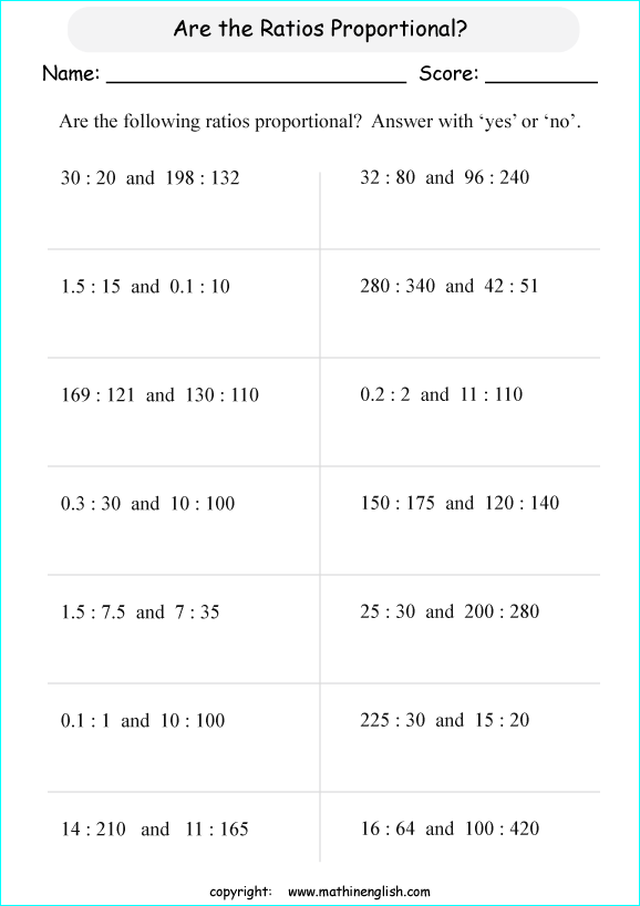 Printable primary math worksheet for math grades 1 to 6 based on the