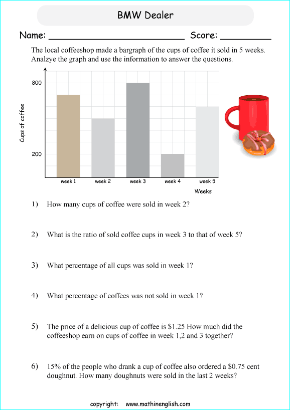 worksheets with bar graphs for primary math students