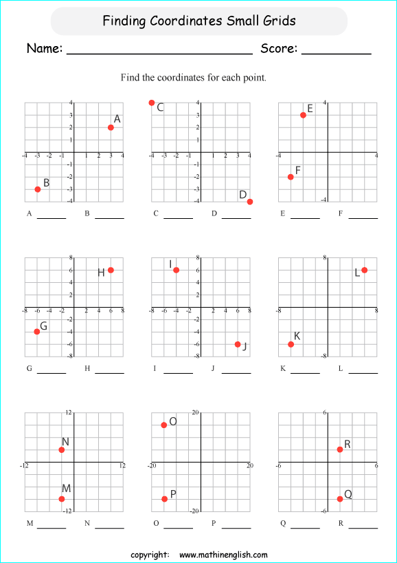 plotting points worksheets for primary math students