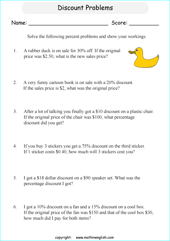 Printable Primary Math Worksheet For Math Grades 1 To 6 Based On The