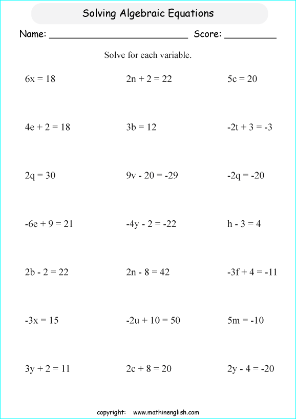 Printable Primary Math Worksheet For Math Grades 1 To 6 Based On The Singapore Math Curriculum 