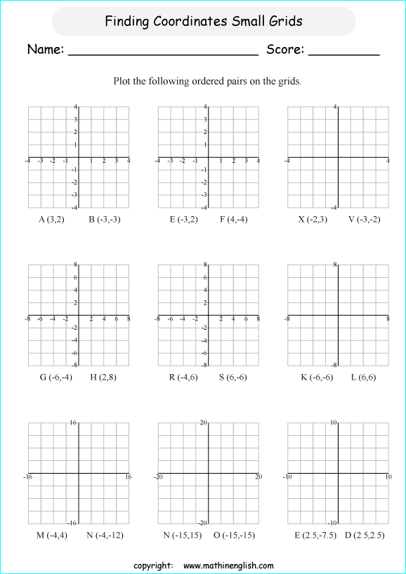 plotting points worksheets for primary math students