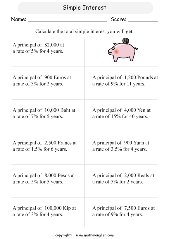 What is the total interest for these principal loans or savings for a