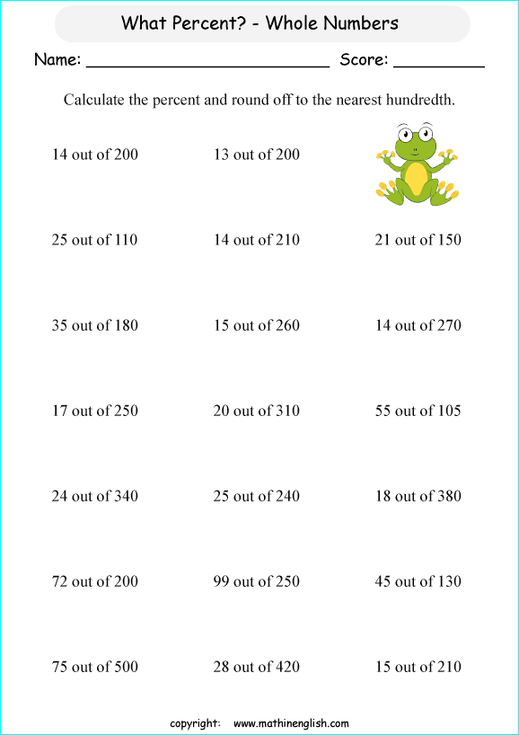 Grade 6 Percentage Problems Worksheet TUTORE ORG Master Of Documents