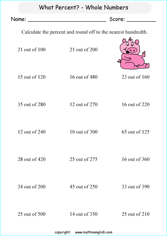 Printable primary math worksheet for math grades 1 to 6 based on the