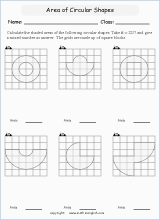 circle properties worksheets for primary math  