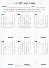 circle properties worksheets for primary math  