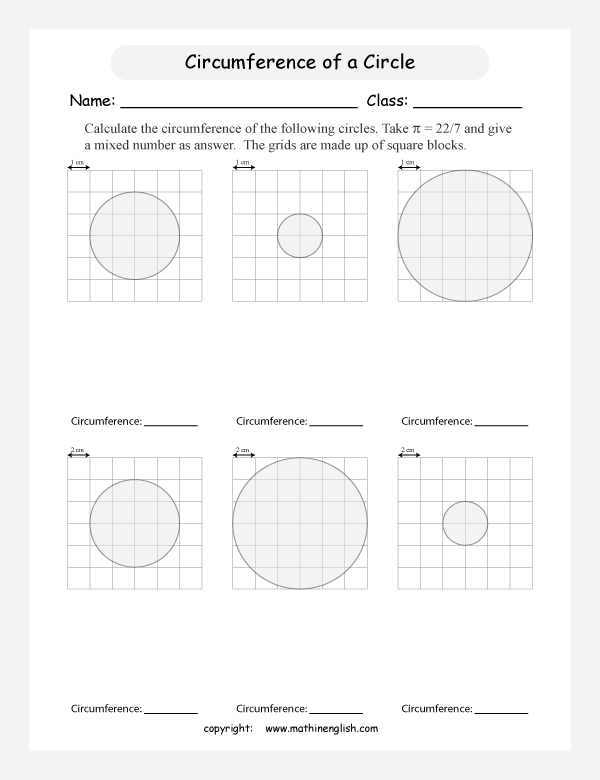 circle properties worksheets for primary math  