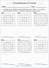 circle properties worksheets for primary math  