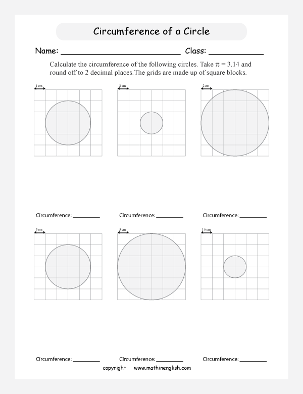 circle properties worksheets for primary math  