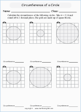 circle properties worksheets for primary math  