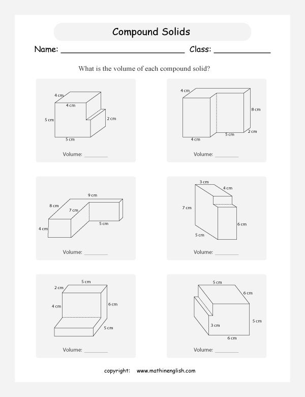 volume capacity geometry math worksheets for primary math class 