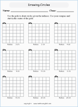 circle properties worksheets for primary math  