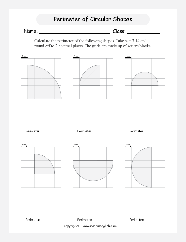 circle properties worksheets for primary math  