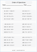 operations with 3 integers printable grade 6 math worksheet