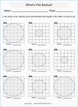 circle properties worksheets for primary math  