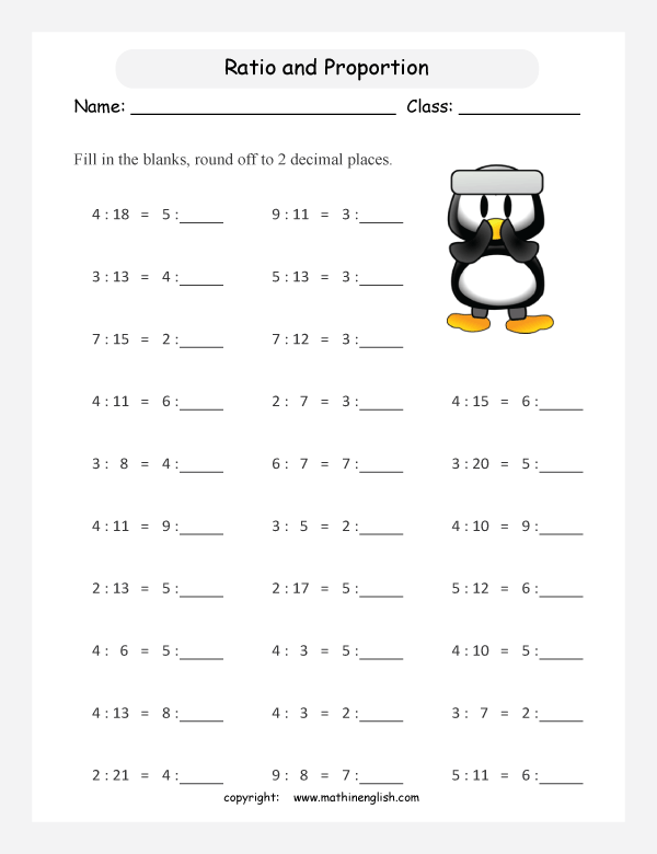 simplifying ratios math worksheets for grade 1 to 6 