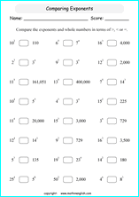 Free Math Worksheets For 6th Grade Exponents Pin By Hsin On Maths