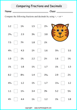 printable fraction conversion in decimals worksheets for kids in primary and elementary math class 