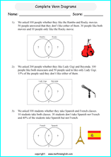 venn diagram worksheets for primary math students