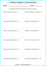 finding ratios math worksheets for grade 1 to 6 