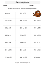 finding ratios math worksheets for grade 1 to 6 