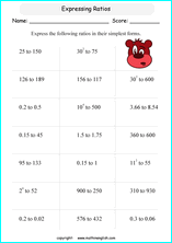 finding ratios math worksheets for grade 1 to 6 