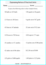 finding ratios math worksheets for grade 1 to 6 