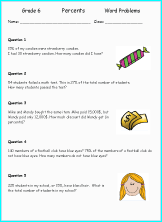 caculate percentage rounding off math worksheets for grade 1 to 6 