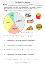 worksheets with pie and circle graphs for primary math students