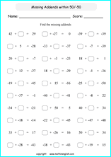 printable math integer subtraction worksheets for kids in primary and elementary math class 