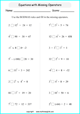 operations with exponents math worksheets for grade 1 to 6 