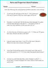 calculating proportions math worksheets for grade 1 to 6 