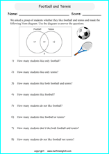 venn diagram worksheets for primary math students