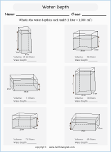 calculating volume and capacity worksheets for primary math  